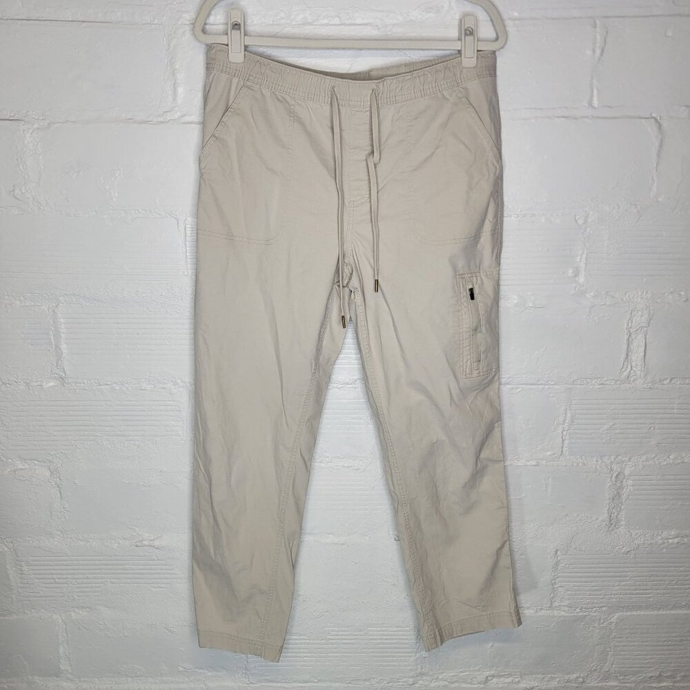 Eddie Bauer Women's Size 10 Cargo Pants Pull On Drawstring Beige